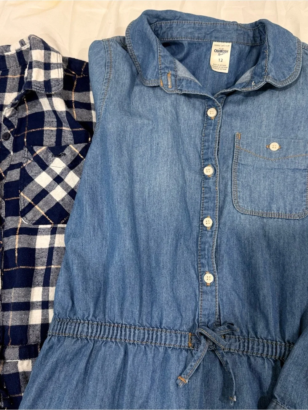OshKosh girls long-sleeve shirt dresses/tunic featuring cinch-waist size size 12